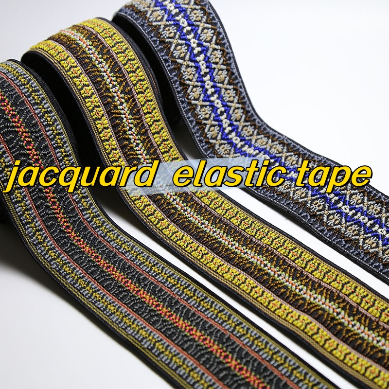 whosales fashion design jacquard craft elastic tape for garments accesssories shoes bags