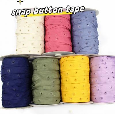 Wholesale Garment Accessories Customized color snap tape plastic snap button polyester curtain tape