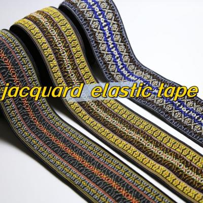 whosales fashion design jacquard craft elastic tape for garments accesssories shoes bags
