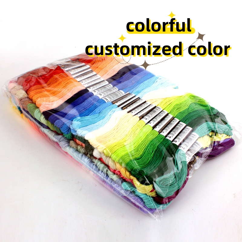 100 Colors 8m Cheapest 100%Polyester Mercerized Cross Stitch Embroidery Thread