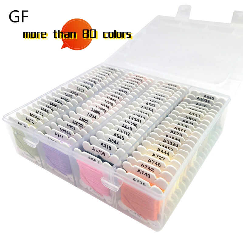 Wholesale High Quality 80colors Per Box Embroidery Thread 4m Each 100% Cotton Polyester Cross Stitching ThreadCategories：EMBROIDERY THRE